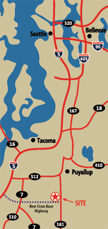 Rainier View Marketplace Region Map; showing the location in relation to Puget Sound Region of Washington State